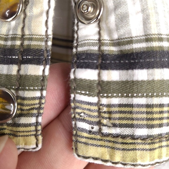 Cowboy Hardware Shirt Mens XL White Plaid Pearl‎ Snap Western Button Cotton - Picture 10 of 16